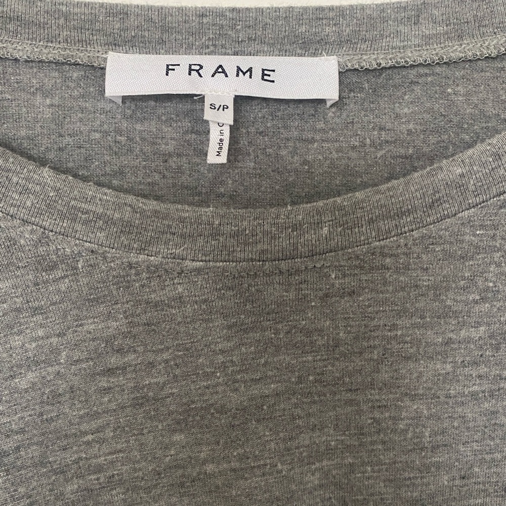 Frame Shirred Muscle Tee Shirt Dress Gris Heather Ruched Midi Stretchy Y2K Style - Picture 5 of 8